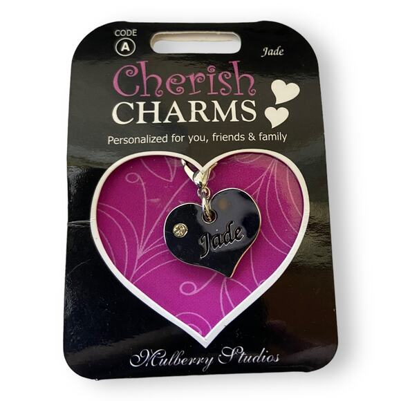 Cherish Charms JADE Name Bracelet Charm NEW NWT Silvertone Silver Tone - Picture 1 of 3